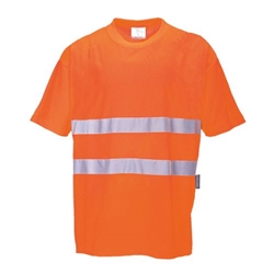 Portwest Hi-Vis Cotton Comfort T-Shirt S/S . Size/Fit  S/R, Orange. Style S172