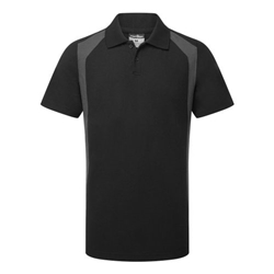 Portwest WX2 Eco Polo Shirt S/S. Size/Fit  XXXL/R, Black/Grey. Style CD812