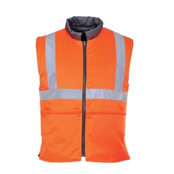 Portwest Hi-Vis Reversible Bodywarmer. Size/Fit  XL/R, Orange. Style RT44