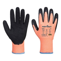 Portwest Cut D13 Nitrile Viz-Tex Cold Glove. Size/Fit  S/R, Orange/Black. Style A646