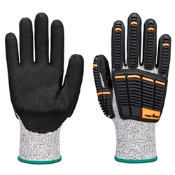 Portwest Impact C13 Nitrile Foam Glove. Size/Fit  S/R, Grey/Black. Style A718