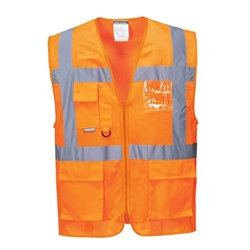 Portwest Athens Hi-Vis Mesh Executive Vest . Size/Fit  S/R, Orange. Style C376