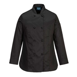 Portwest Chef's Women's Mesh Air Rachel Jacket L/S . Size/Fit  XL/R, Black. Style C837