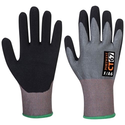 Portwest CT Cut F13 Nitrile Glove. Size/Fit  L/R, Grey/Black. Style CT67