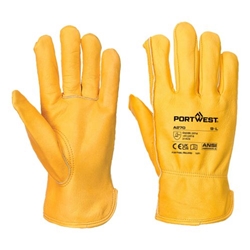 Portwest Leather Driver 100 Cow Grain Glove. Size/Fit  XL/R, Tan. Style A270