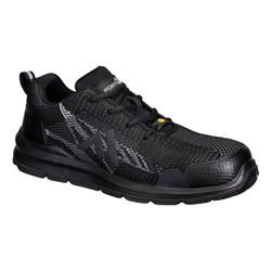 Portwest Composite Textile Trainer S1PS ESD SR FO. Size/Fit  48/R, Black/Zoom Grey. Style FC32