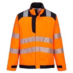 Portwest PW3 Modaflame Work HVO Multi-Norm FR Jacket. Size/Fit  S/R, Orange/Black. Style FR722