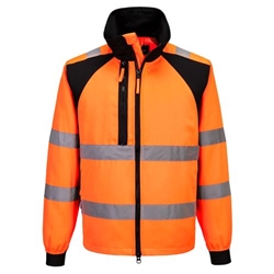 Portwest WX2 Eco Hi-Vis Work Jacket . Size/Fit  S/R, Orange/Black. Style CD861