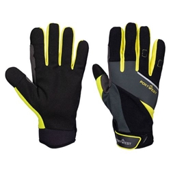 Portwest DX4 Mechanic B150 Glove. Size/Fit  S/R, Black/Yellow. Style A774