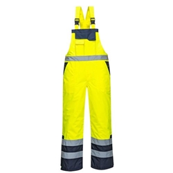 Portwest Hi-Vis Contrast Winter Bib and Brace. Size/Fit  4XL/R, Yellow. Style S489