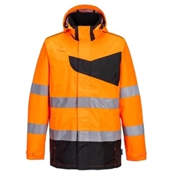 Portwest PW2 Hi-Vis Rain Jacket. Size/Fit  S/R, Orange/Black. Style PW265