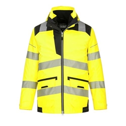 Portwest PW3 Hi-Vis Breathable 5-in-1 Jacket. Size/Fit  L/R, Yellow/Black. Style PW367