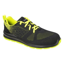 Portwest Steel Textile Trainer S1P FO SR. Size/Fit  39/N, Black/Green. Style FT25