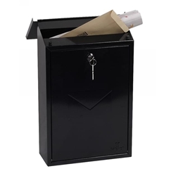 Phoenix Villa Top Loading Letter Box MB0114KB in Black with Key Lock
