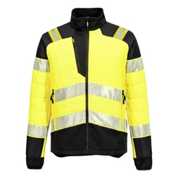 Portwest  PW3 Hi-Vis Hybrid Baffle Jacket. Size/Fit  M/R, Yellow/Black. Style T170