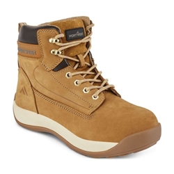 Portwest Steel Nubuck Leather Mid Boot S3 HRO . Size/Fit  41/R, Honey. Style FW32