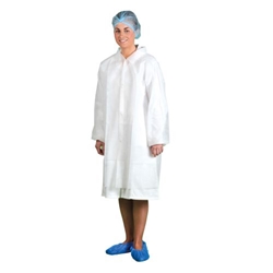 Portwest Disposable Visitors Coat PP (PK200). Size/Fit  M/R, White. Style D118