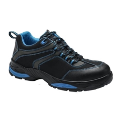 Portwest Composite Nubuck Leather Low Shoe S3S HRO FO SR   . Size/Fit  42/U, Blue. Style FC61