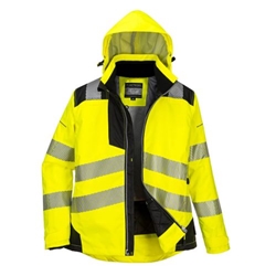 Portwest PW3 Hi-Vis Women's Winter Jacket. Size/Fit  XXL/R, Yellow/Black. Style PW382