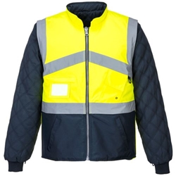 Portwest Hi-Vis Breathable 2-in-1 Contrast Reversible Jacket . Size/Fit  XXXL/R, Yellow/Navy. Style S769