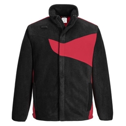 Portwest PW2 Fleece. Size/Fit  M/R, Black/Red. Style PW270