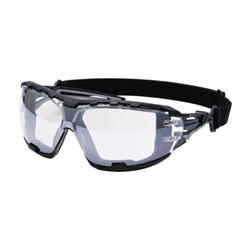 Portwest Anthracite Wraparound Plus Safety Glasses. Size/Fit  /R, Mirror. Style PR02