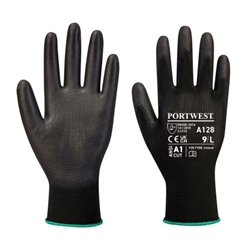 Portwest PU Palm Glove Latex Free (Retail Pack). Size/Fit  XXS/R, Black. Style A128