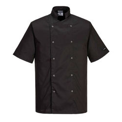 Portwest Chef's Cumbria Jacket S/S . Size/Fit  M/R, Black. Style C733