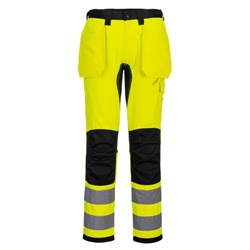 Portwest WX2 Eco Hi-Vis Holster Pocket Trousers. Size/Fit  36/R, Yellow/Black. Style CD889