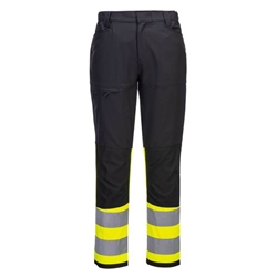 Portwest WX2 Eco Hi-Vis Class 1 Service Trousers. Size/Fit  41/R, Yellow/Black. Style CD888