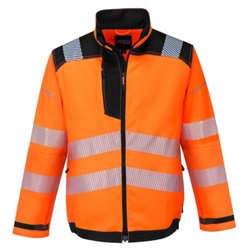 Portwest PW3 Hi-Vis Work Jacket. Size/Fit  XL/R, Orange/Black. Style T500