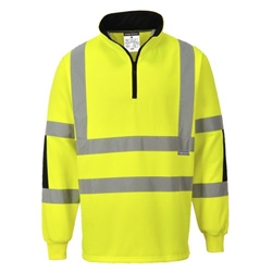 Portwest Xenon Hi-Vis Rugby Shirt. Size/Fit  M/R, Yellow. Style B308