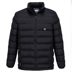 Portwest Ultrasonic Heated Tunnel Jacket. Size/Fit  L/R, Black. Style S547