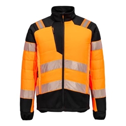 Portwest  PW3 Hi-Vis Hybrid Baffle Jacket. Size/Fit  4XL/R, Orange/Black. Style T170