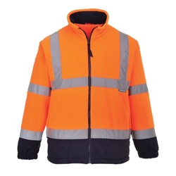 Portwest Hi-Vis Contrast Fleece. Size/Fit  5XL/R, Orange/Navy. Style F301