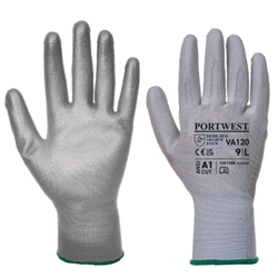 Portwest Vending PU Palm Glove. Size/Fit  M/R, Grey. Style VA120