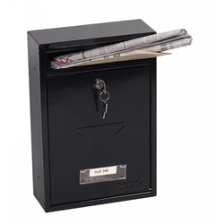 Phoenix Letra Front Loading Letter Box MB0116KB in Black with Key Lock