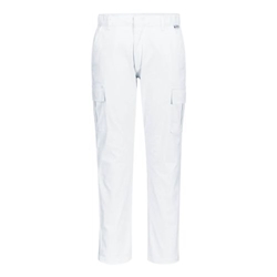 Portwest Stretch Slim Fit Combat Trousers. Size/Fit  36/R, White. Style S231