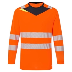 Portwest DX4 Hi-Vis T-Shirt L/S. Size/Fit  5XL/R, Orange/Black. Style DX416