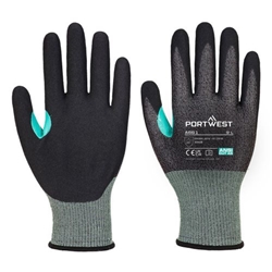 Portwest CS Cut E18 Nitrile Glove. Size/Fit  XL/R, Black. Style A661