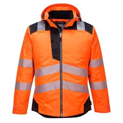 Portwest PW3 Hi-Vis Winter Jacket . Size/Fit  XXXL/R, Orange/Black. Style T400