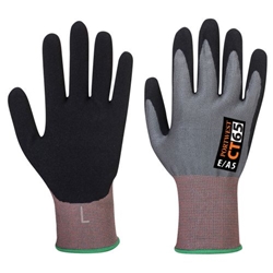 Portwest CT Cut E15 Nitrile Glove. Size/Fit  S/R, Grey/Black. Style CT65