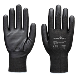 Portwest Cut F21 Nitrile Tungsten Glove A9 . Size/Fit  M/R, Black. Style A680