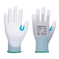 Portwest MR13 ESD PU Palm Glove. Size/Fit  S/R, Grey/White. Style A699