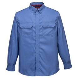 Portwest Bizflame Work Lightweight FR Shirt. Size/Fit  S/U, Blue. Style FR69