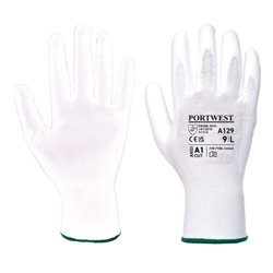 Portwest PU Palm Glove - Carton (480 Pairs). Size/Fit  M/R, White. Style A129