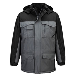 Portwest Ripstop Winter Jacket . Size/Fit  XS/R, Black/Grey. Style S562