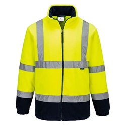 Portwest Hi-Vis Contrast Fleece. Size/Fit  XXL/R, Yellow/Navy. Style F301