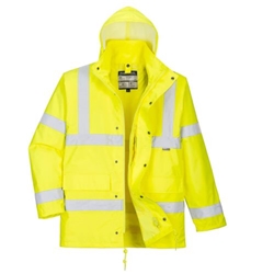 Portwest Hi-Vis 4-in-1 Traffic Jacket. Size/Fit  L/R, Yellow. Style S468