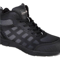 Portwest Composite Textile Trainer S1PS FO SR. Size/Fit  45/G, Black/Grey. Style FC15